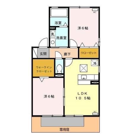 リビングタウン家代の里(2LDK/1階)の間取り写真