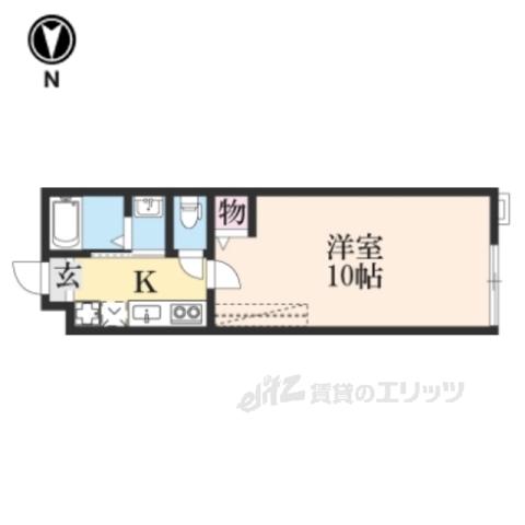 アークリード大津北(1K/1階)の間取り写真