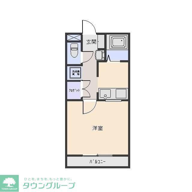 コンパートメントWクエストI(1K/1階)の間取り写真