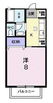 ピュシス(1K/1階)の間取り写真