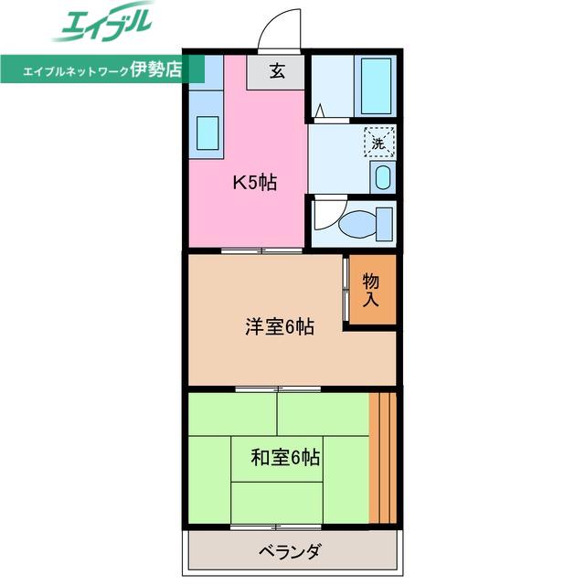 林ハイツ(2DK/2階)の間取り写真