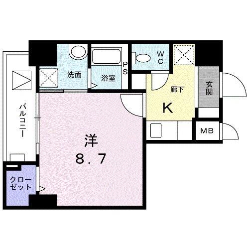 パサージュ(1K/7階)の間取り写真