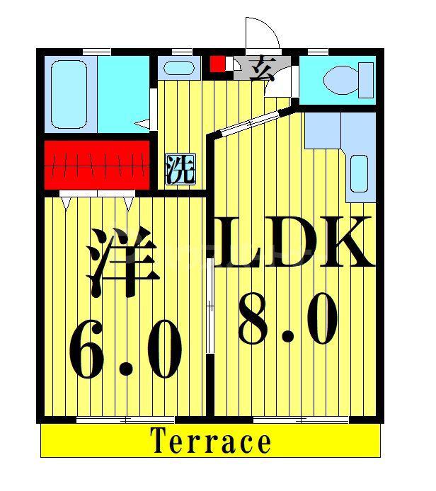 ブランシェ五反野(1LDK/1階)の間取り写真