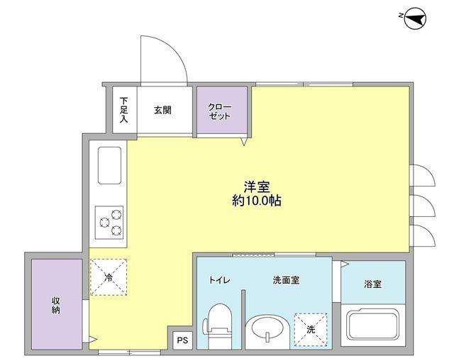 ミルクリーク桜台(1K/1階)の間取り写真