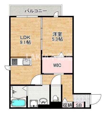 D-ROOM今川 A棟(1LDK/2階)の間取り写真