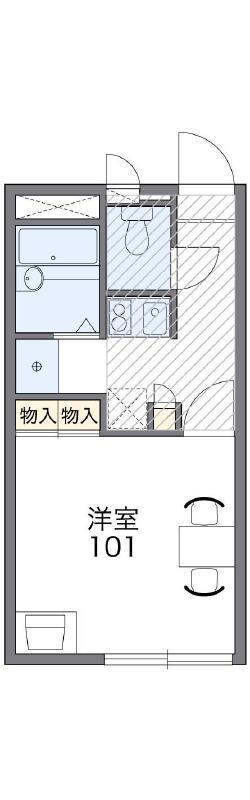 レオパレスブルーグラスIV(1K/1階)の間取り写真
