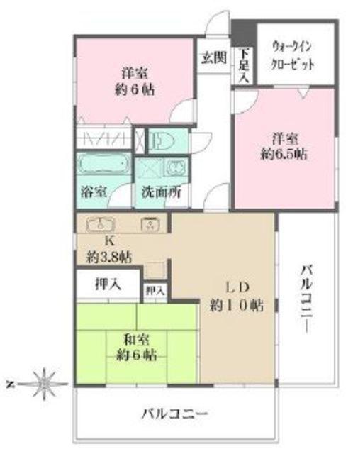 リレント成城(3LDK/2階)の間取り写真