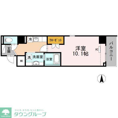 グランディーノ早稲田(1K/3階)の間取り写真
