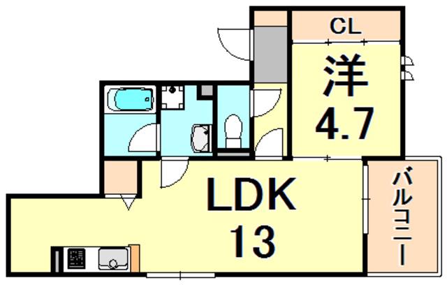 アコール北口(1LDK/2階)の間取り写真