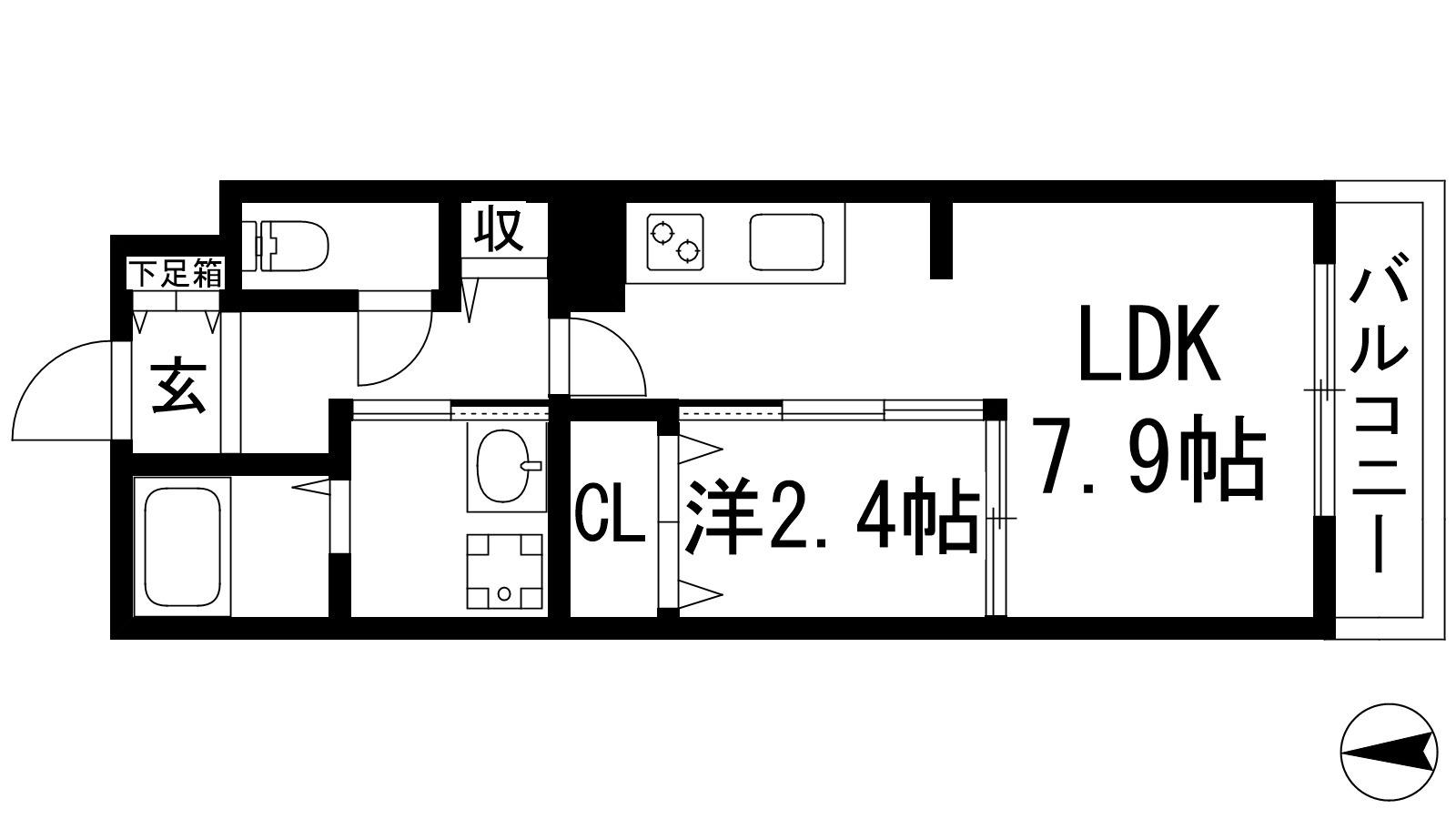 RIFF石橋阪大前(1LDK/2階)の間取り写真