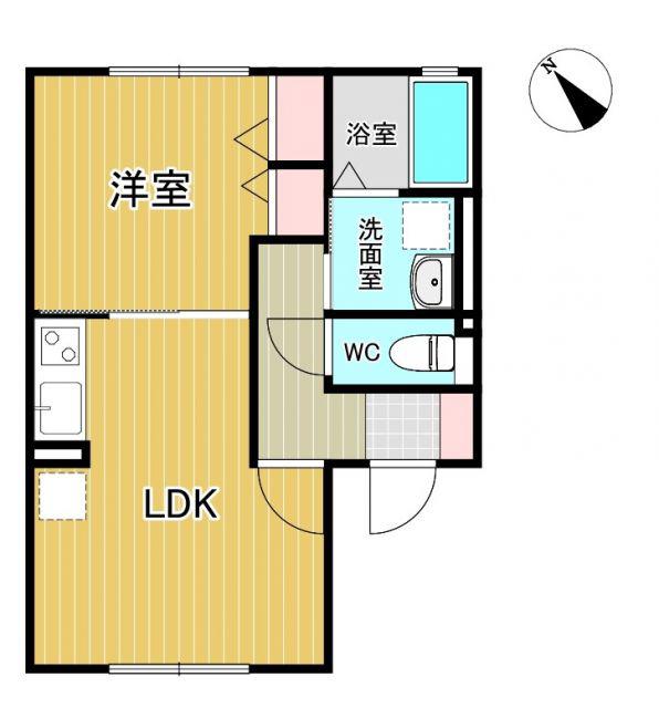 ハイム錦町(1LDK/1階)の間取り写真