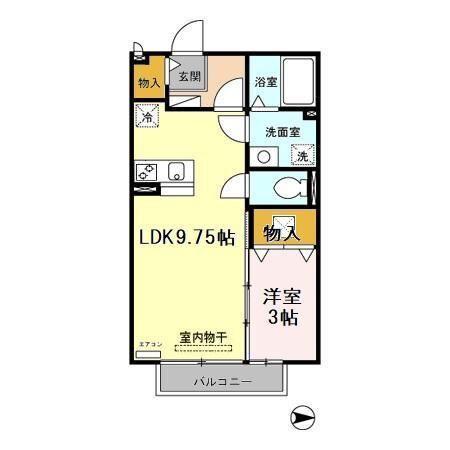 チェリーアベニュー(1LDK/1階)の間取り写真
