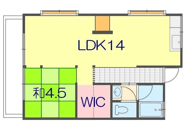 コーポ愛(1LDK/2階)の間取り写真