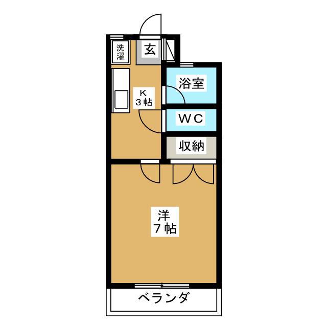 ニューライフ越塚(1K/2階)の間取り写真