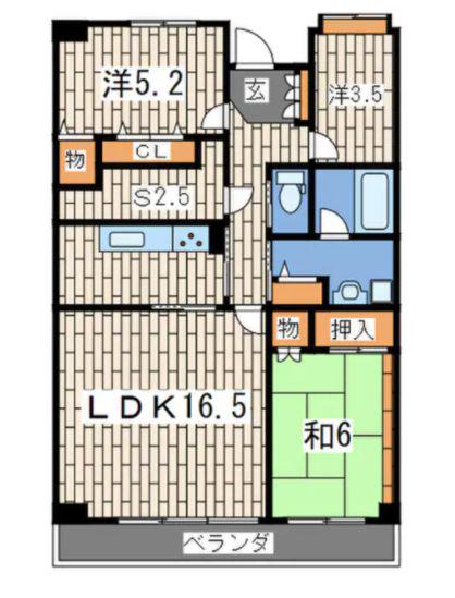 フルセイル権太坂(3SLDK/5階)の間取り写真