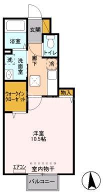 メゾンドエスポワール(1K/1階)の間取り写真