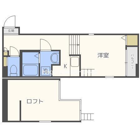 SQUAREWOOD OMIYA(1K/2階)の間取り写真