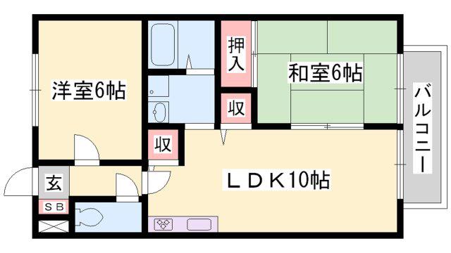 カーサ夢咲(2LDK/1階)の間取り写真