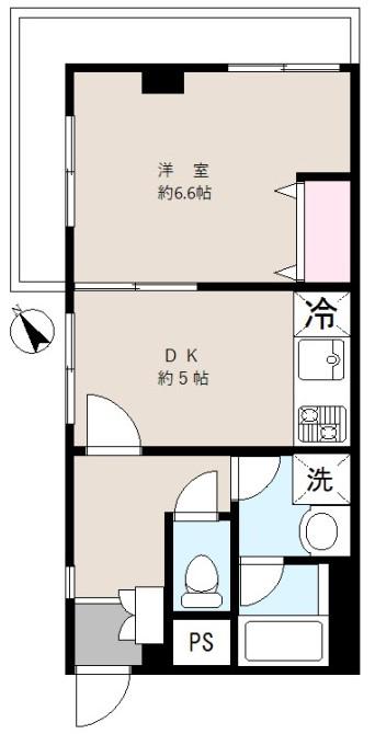 サンテミリオン小石川後楽園(1DK/5階)の間取り写真