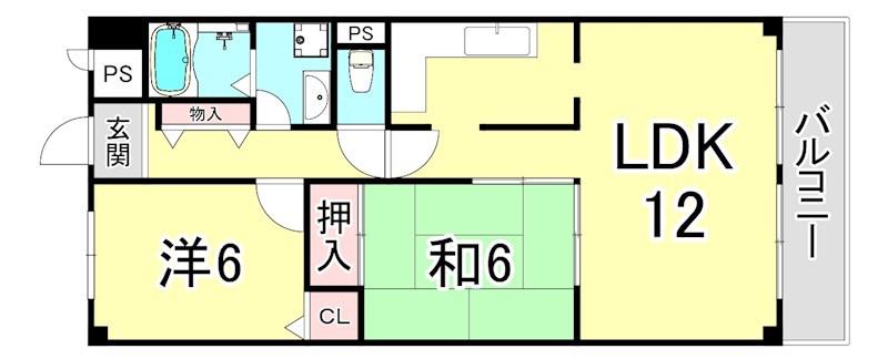 メゾンダーンジュ(2LDK/3階)の間取り写真