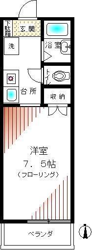 CASA目白(1K/1階)の間取り写真
