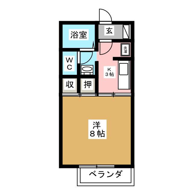 ナガノコアハイツB棟(1K/1階)の間取り写真