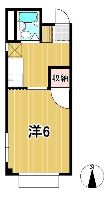Sビル(1K/3階)の間取り写真