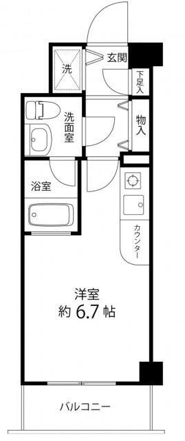 サンセール与野本町(ワンルーム/3階)の間取り写真