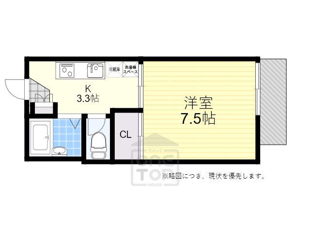 エクセルコート千里山 A(1K/2階)の間取り写真