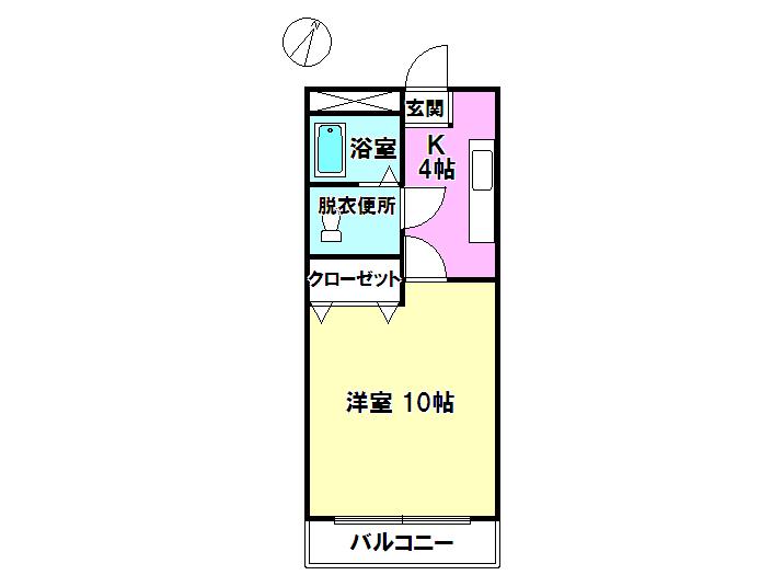 アミスターII(1K/3階)の間取り写真