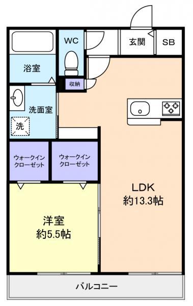 ノイエレーベン津田沼(1LDK/1階)の間取り写真