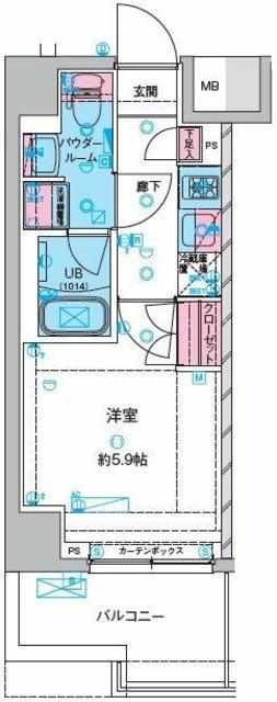 GENOVIA 川口元郷(1K/5階)の間取り写真