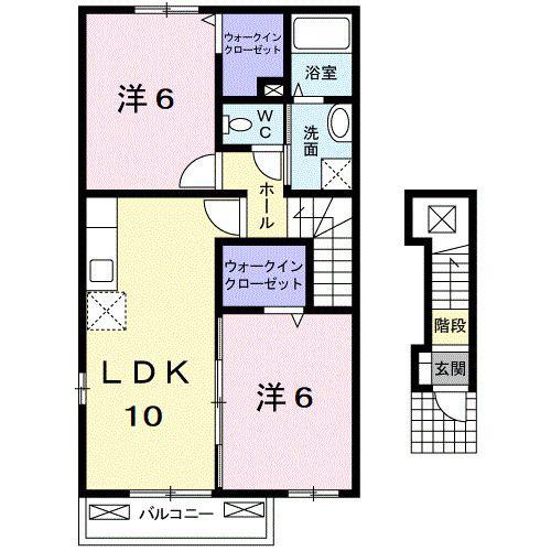 メゾン・ド・ブローテ(2LDK/2階)の間取り写真