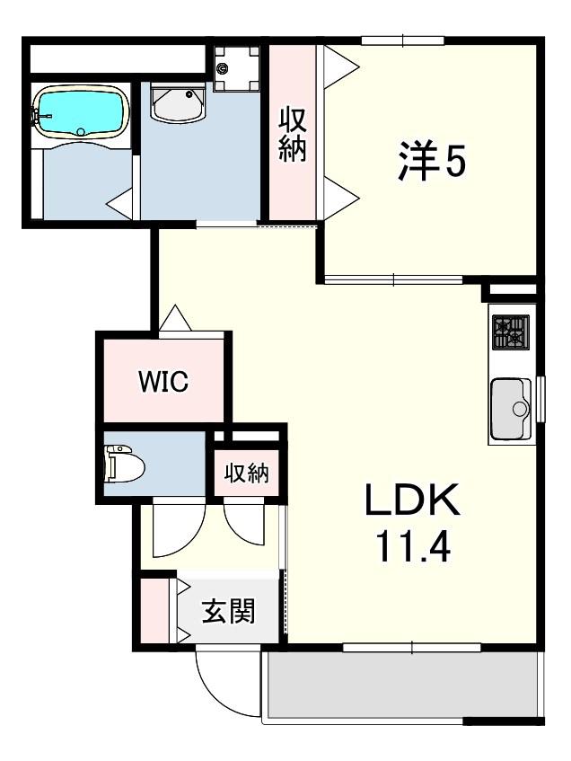 ルナテラス甲子園(1LDK/1階)の間取り写真