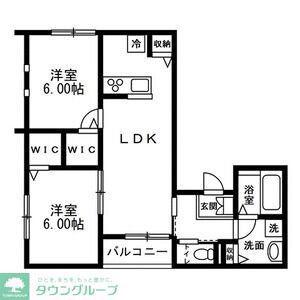 LUCE A棟・B棟(2LDK/1階)の間取り写真
