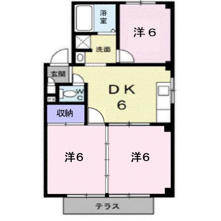 グリーンハイツB(3DK/1階)の間取り写真