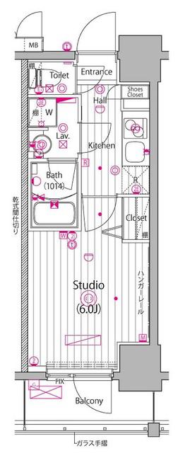 ガーラ・グランディ川崎榎町(1K/3階)の間取り写真