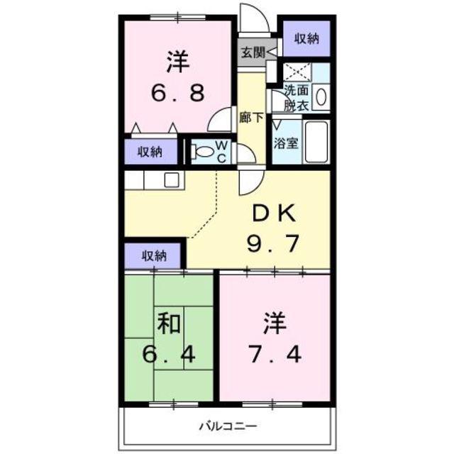 プラムハウス(3DK/5階)の間取り写真