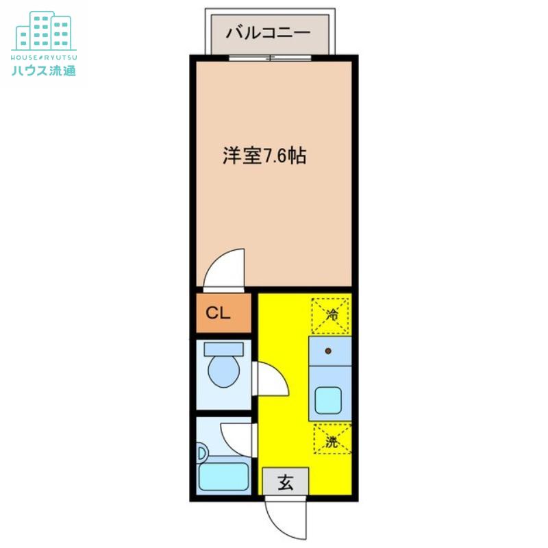 浦岡マンション(1K/2階)の間取り写真