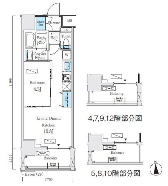 プライマル上野・稲荷町(1LDK/3階)の間取り写真