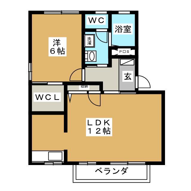 ラフィネ倉澤A棟(1LDK/1階)の間取り写真