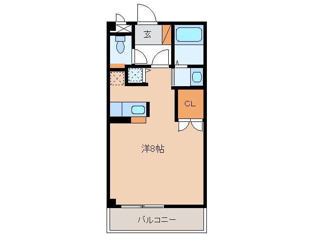 ヴェル ソレイユ(1K/1階)の間取り写真