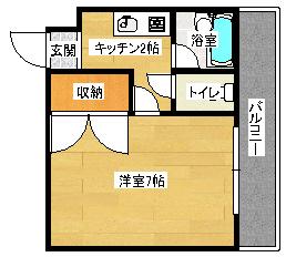 アヴニール(1K/2階)の間取り写真