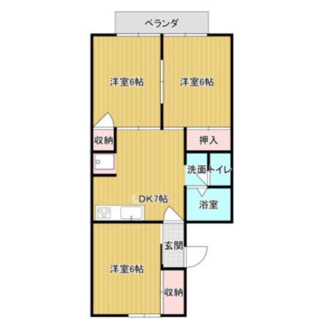 セジュール豊洲B(3DK/2階)の間取り写真