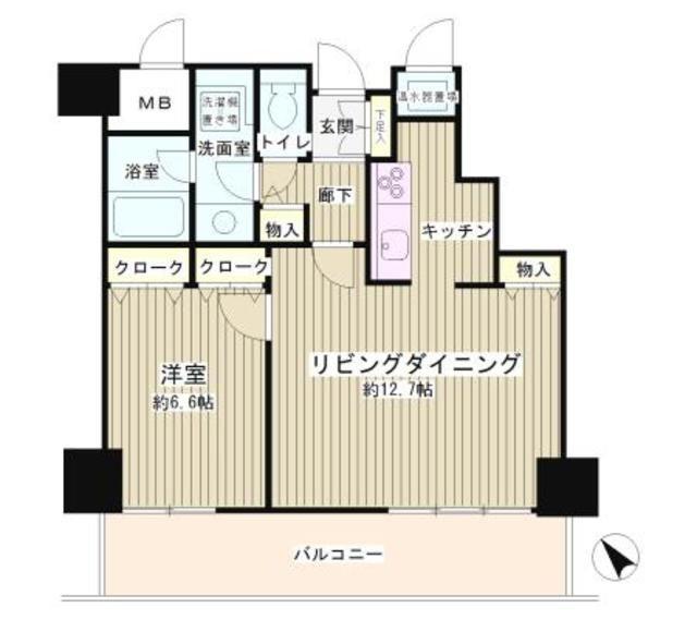 トレステージ目黒(1LDK/8階)の間取り写真