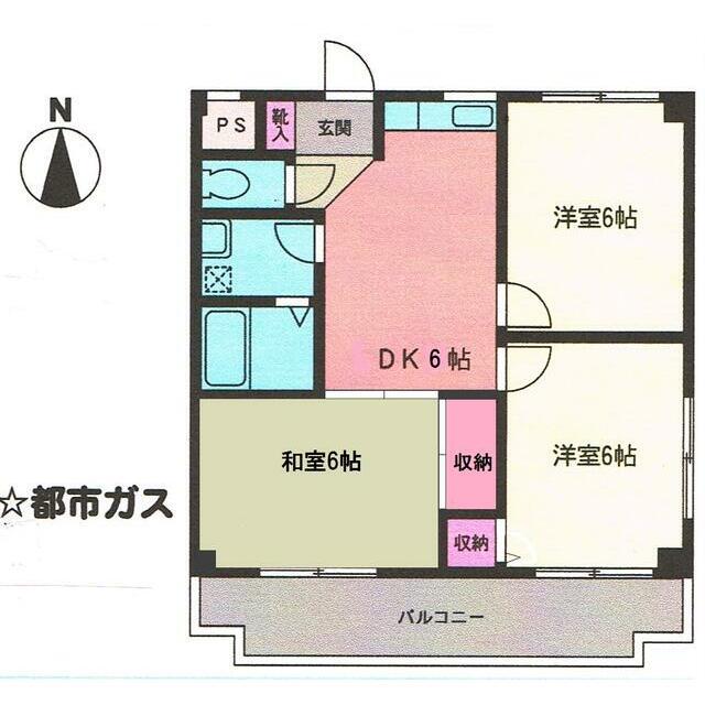 コートエクセレントA棟(3DK/3階)の間取り写真
