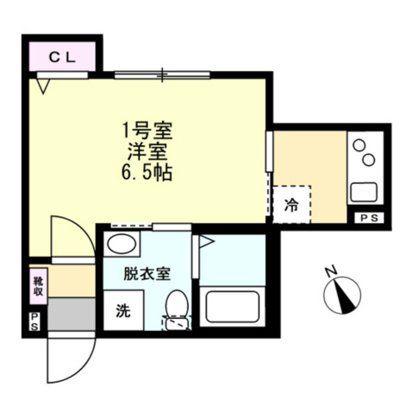 ベイルームスタイル湘南善行(1K/1階)の間取り写真