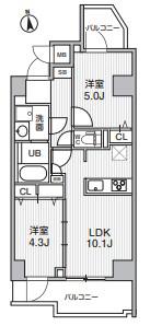 S RESIDENCE千住大橋BROADエスレジデンス千住大橋ブロー(2LDK/1階)の間取り写真