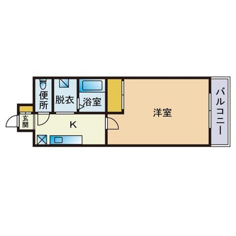 セラフィン西新南(1K/9階)の間取り写真