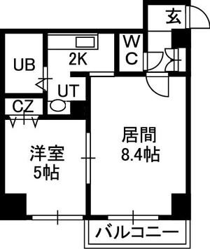 WILL DO南12条(1LDK/5階)の間取り写真